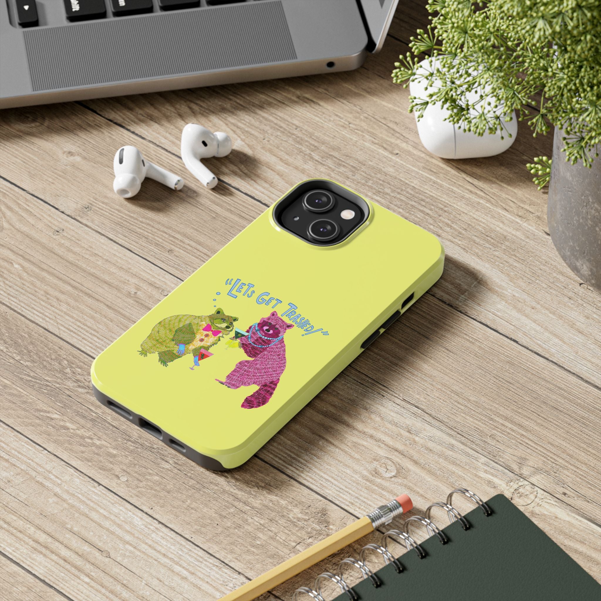 Lets Get Trashed Yellow Phone Case