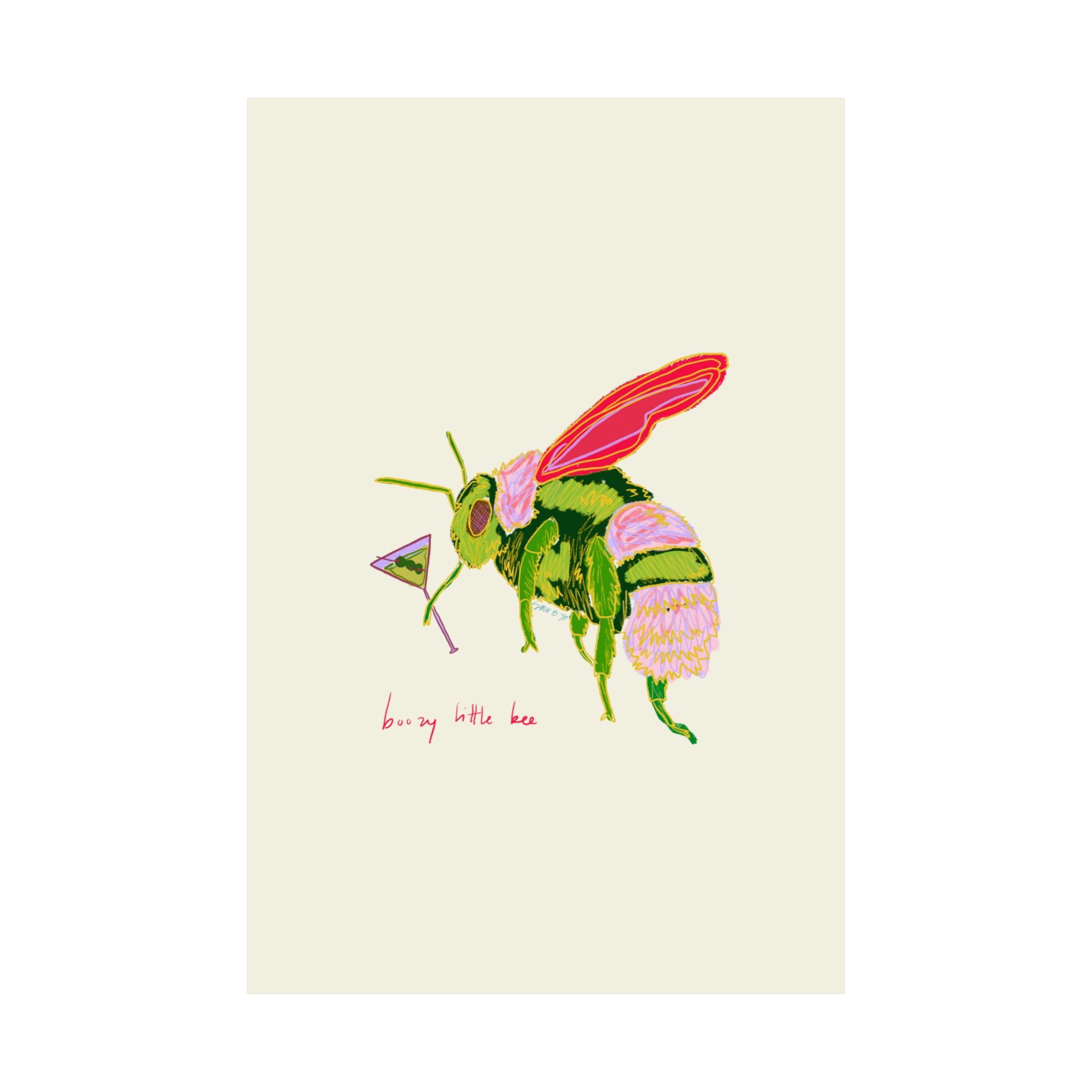 Boozy Little Bee Art Print