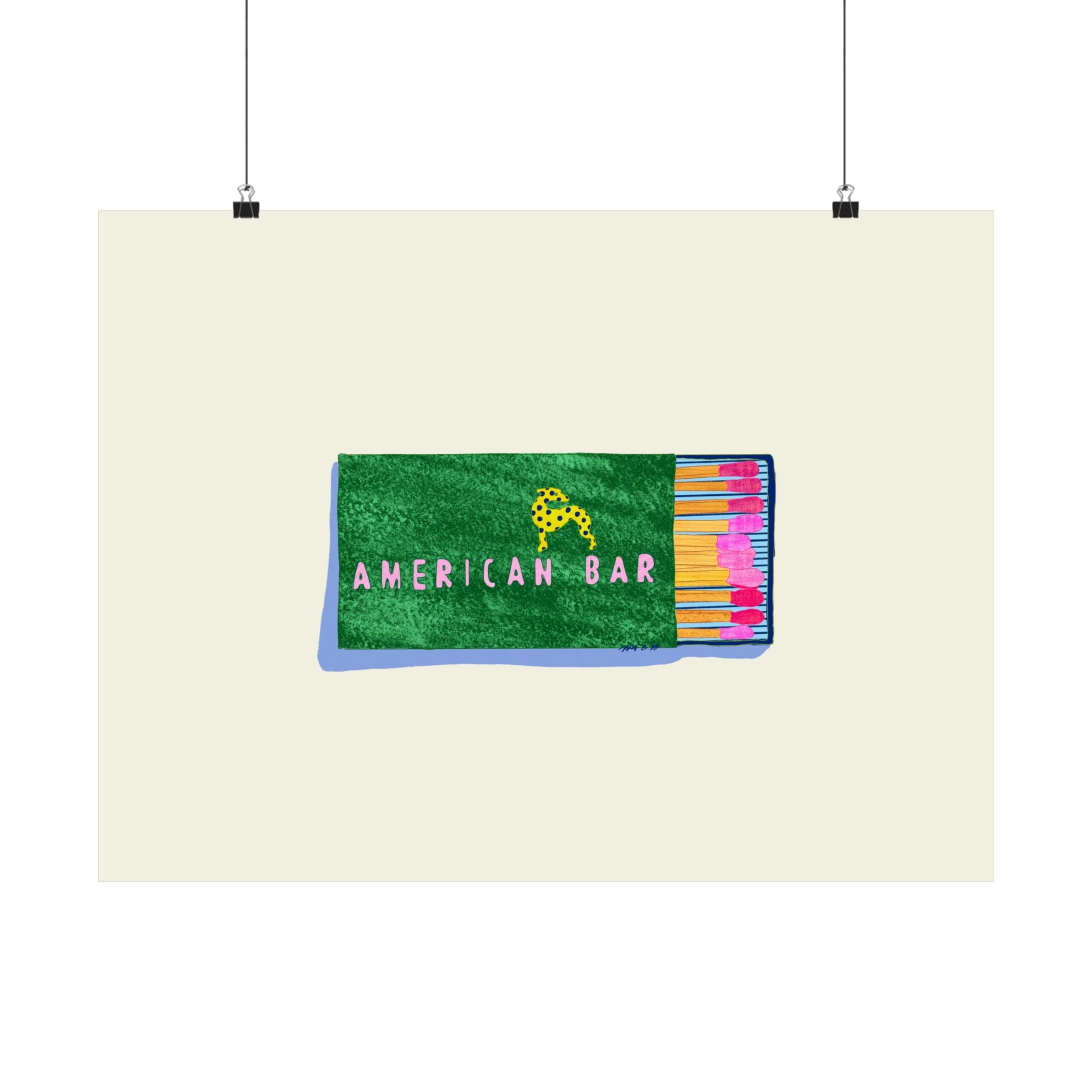 American Bar Matchbook Art Print