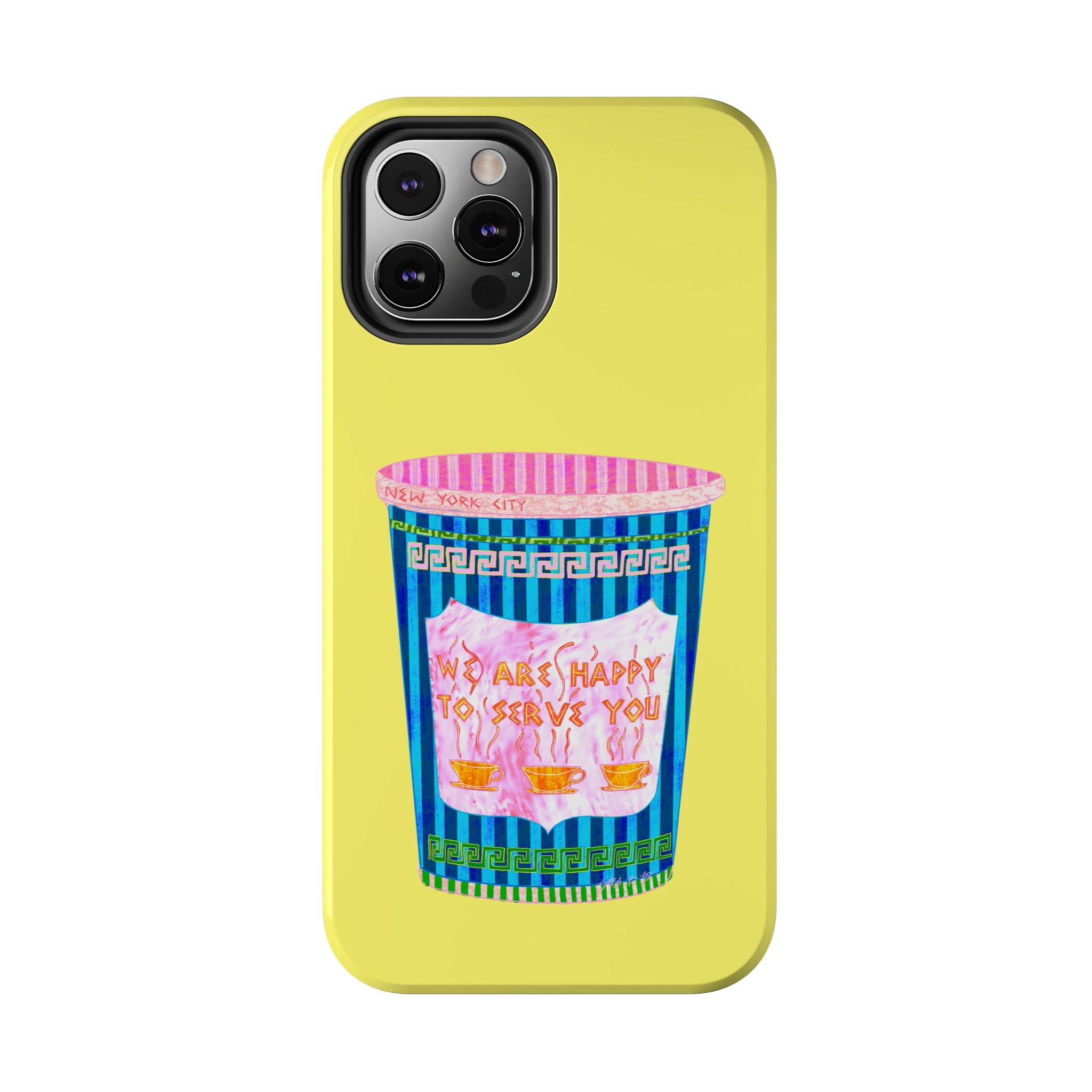 New York Coffee Cup Yellow Phone Case