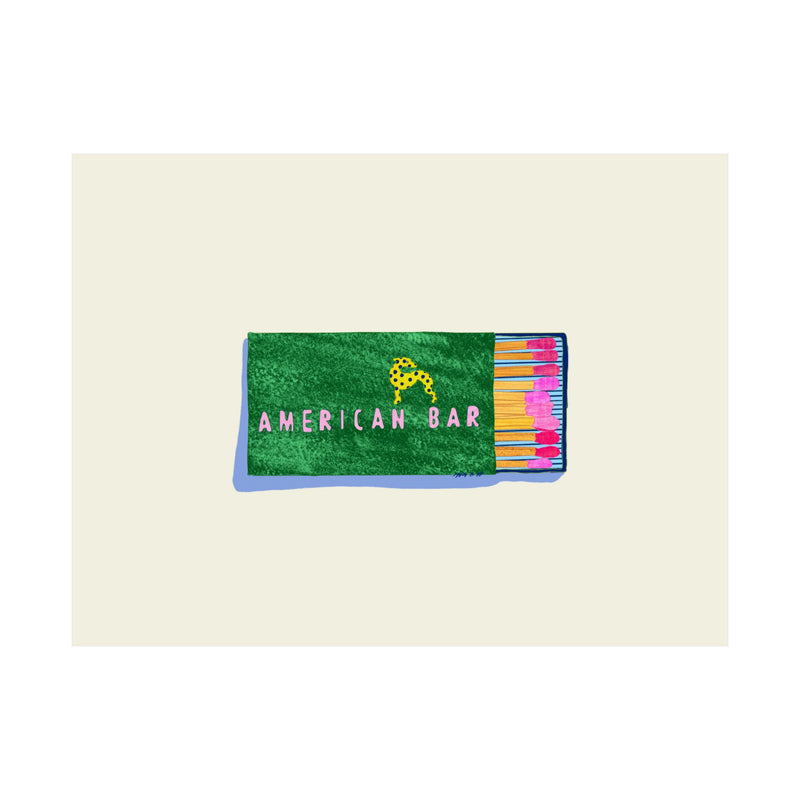 American Bar Matchbook Art Print