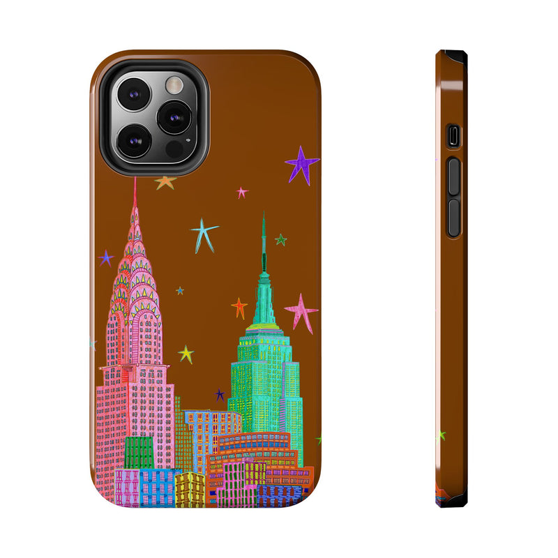 Starry Night in The City Brown Phone Case