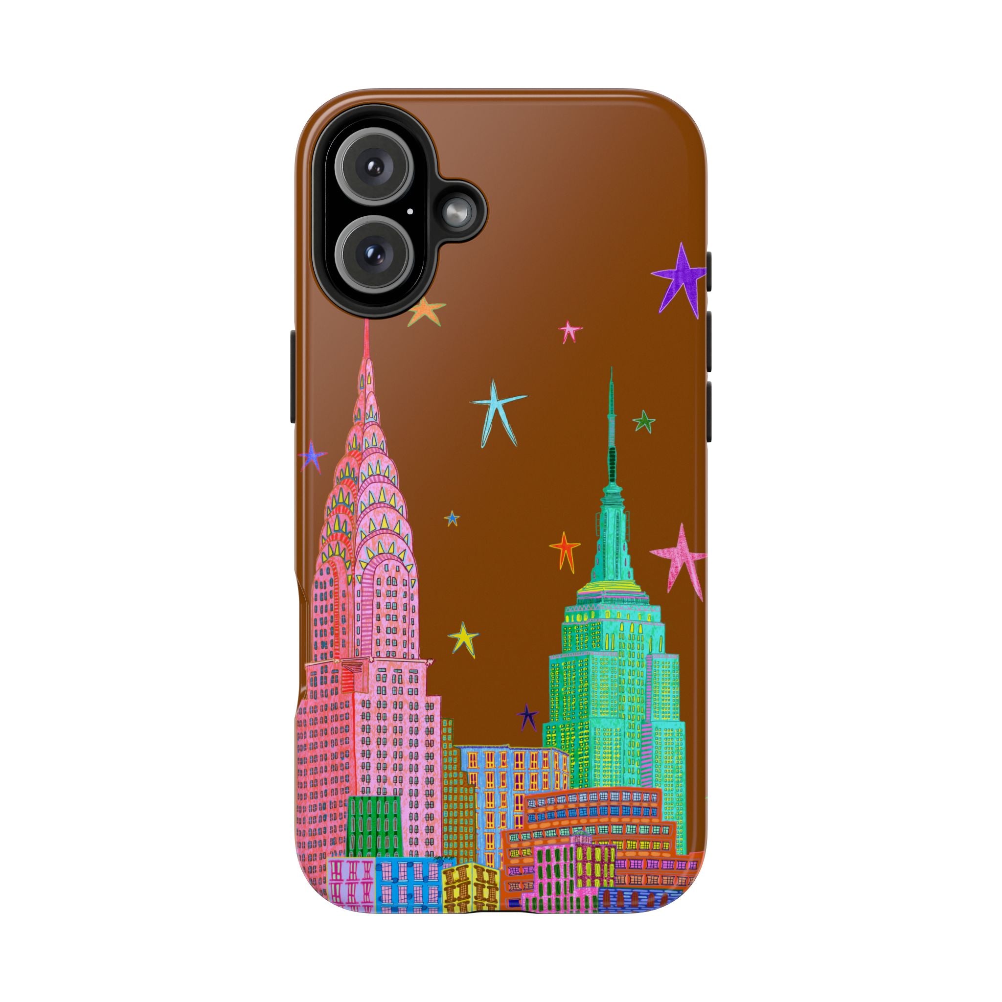 Starry Night in The City Brown Phone Case