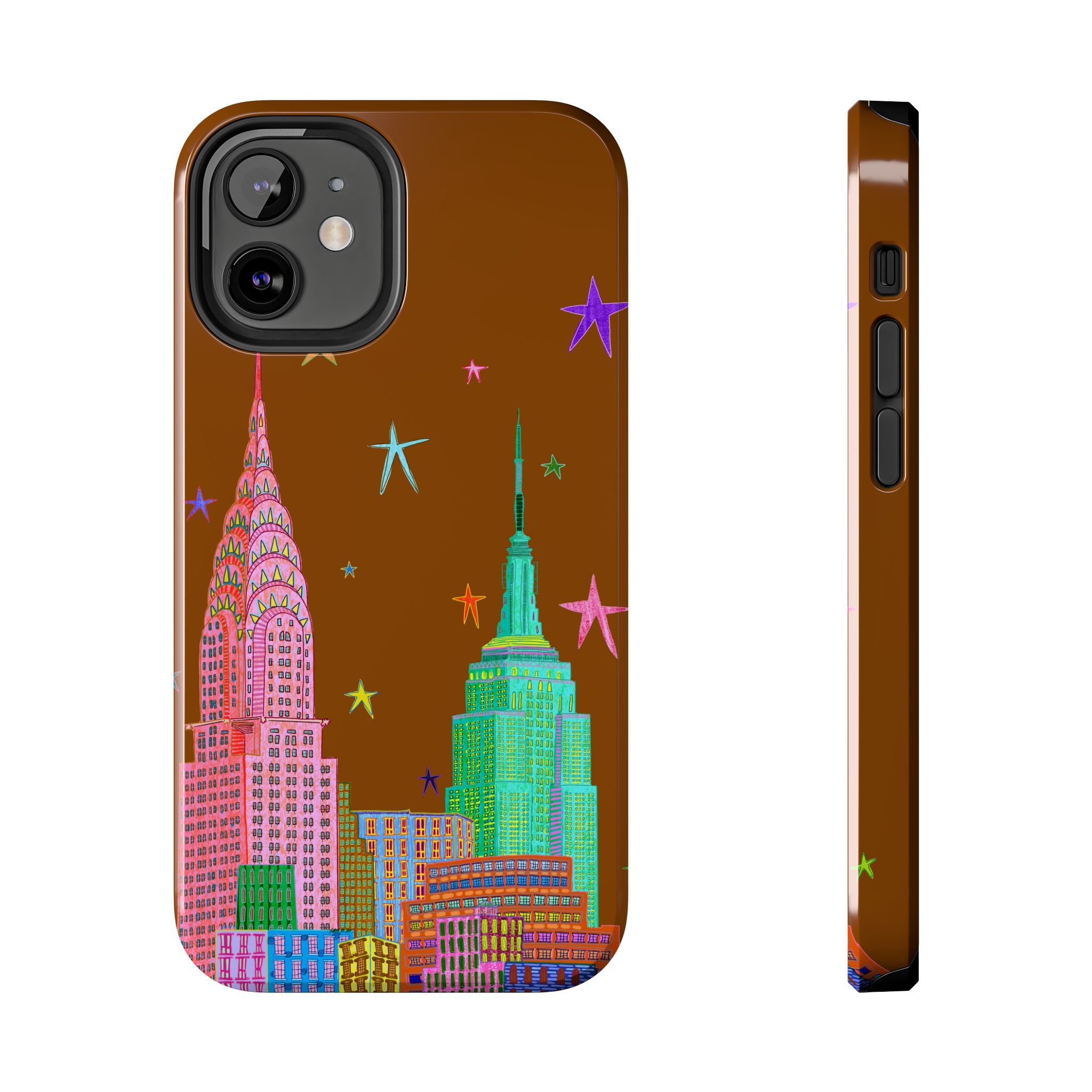 Starry Night in The City Brown Phone Case