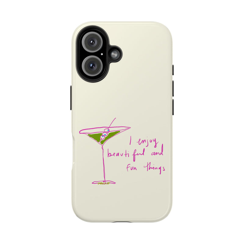 Beautiful Martini Pink Writing Phone Case