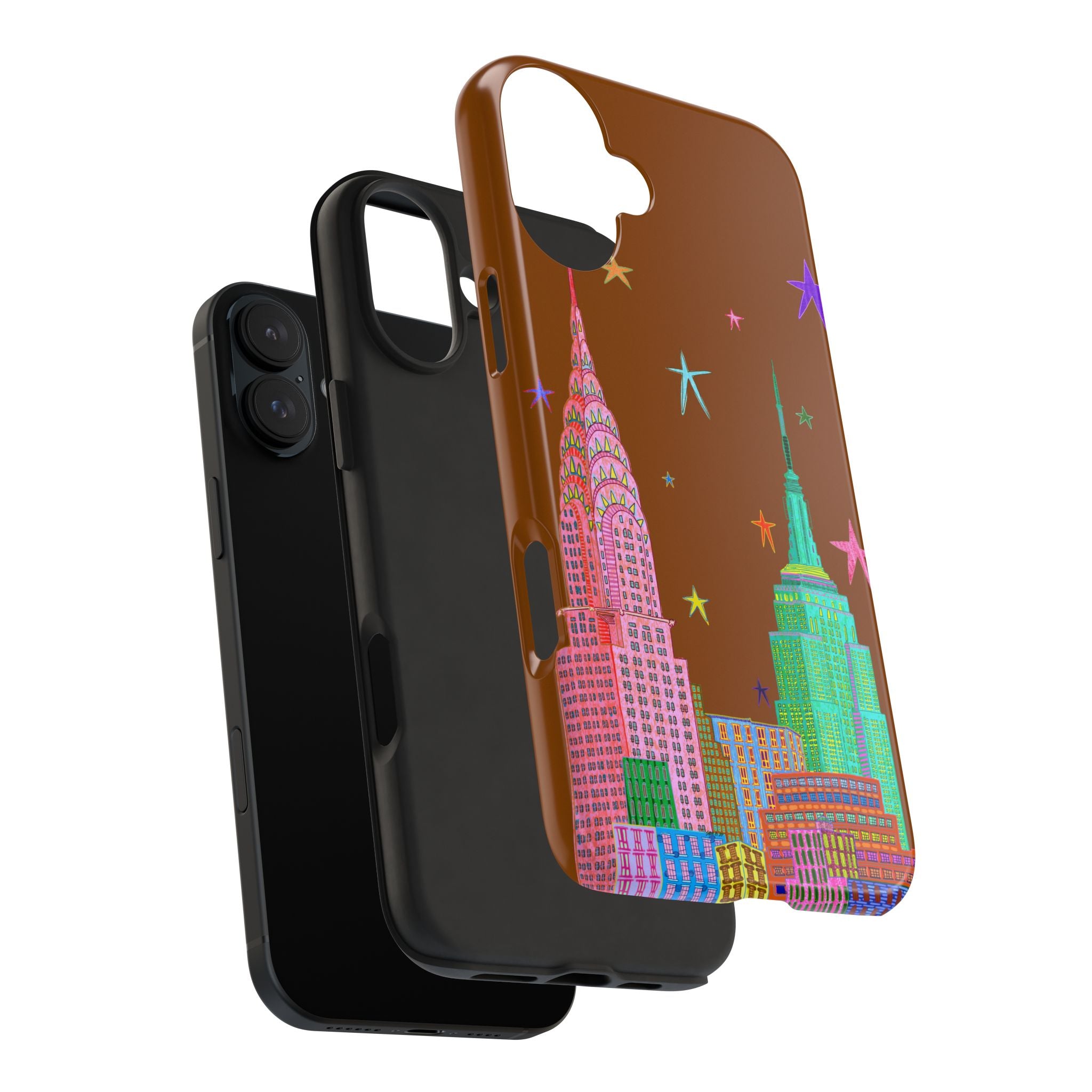 Starry Night in The City Brown Phone Case