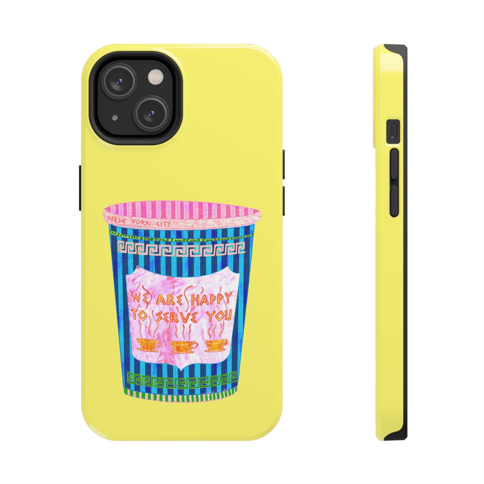 New York Coffee Cup Yellow Phone Case