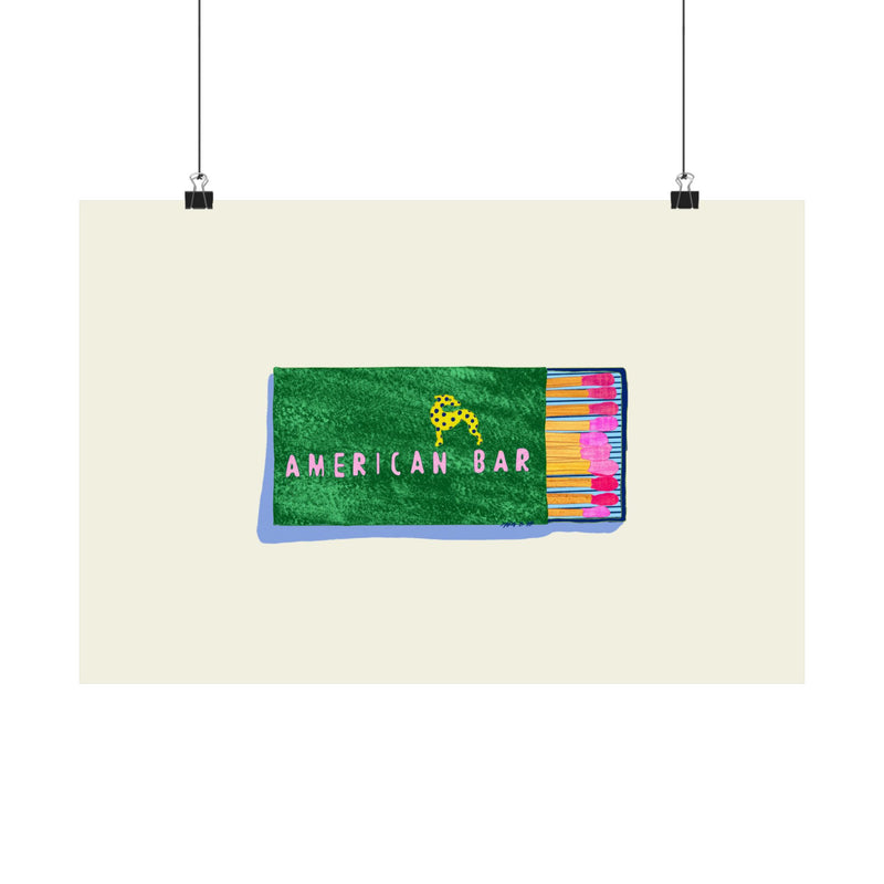 American Bar Matchbook Art Print