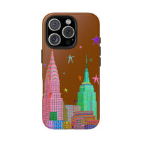 Starry Night in The City Brown Phone Case