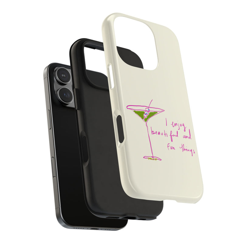 Beautiful Martini Pink Writing Phone Case