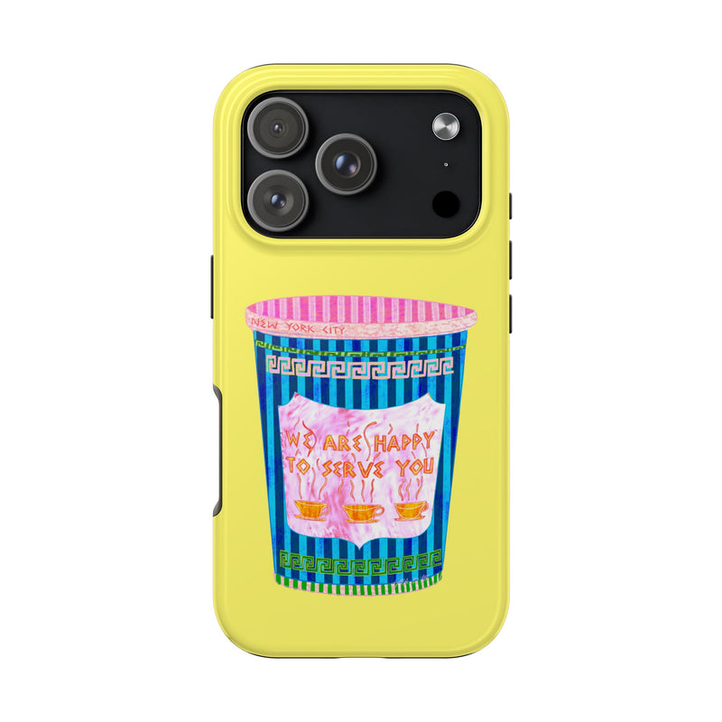 New York Coffee Cup Yellow Phone Case