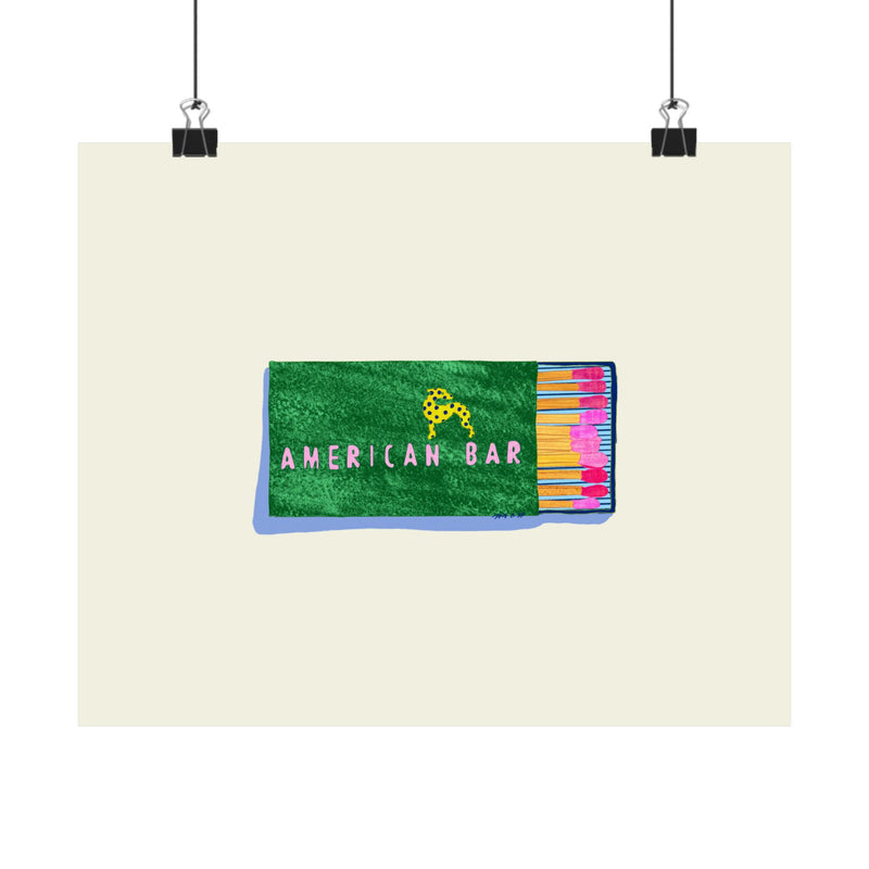 American Bar Matchbook Art Print