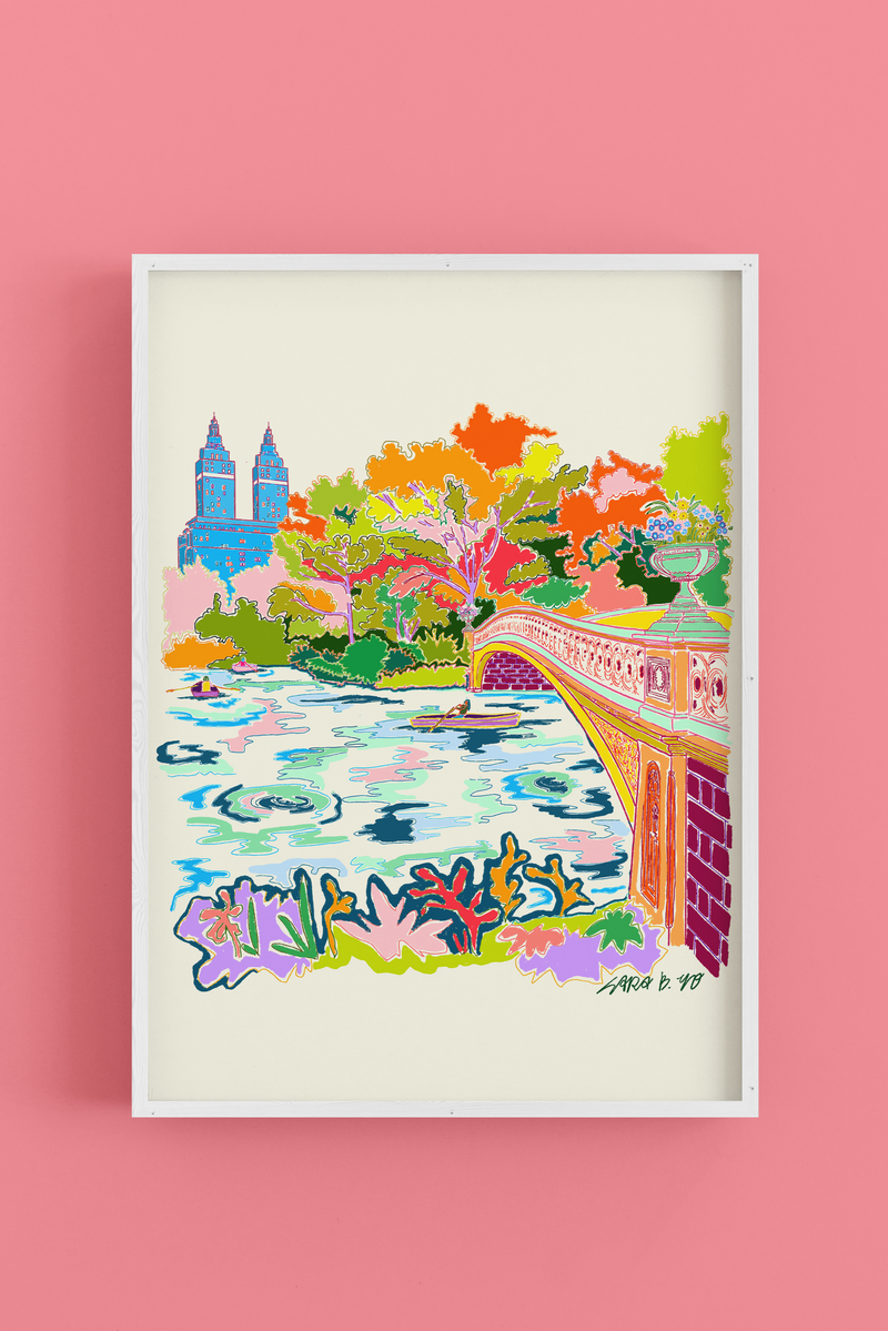 Central Park's Bow Bridge - Art Poster Print