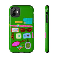 What's in My Bag Green Phone Case