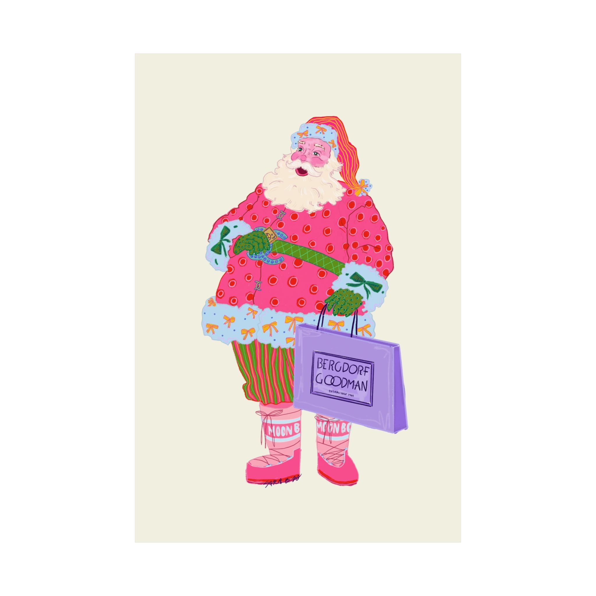 Santa Went Shopping Art Print