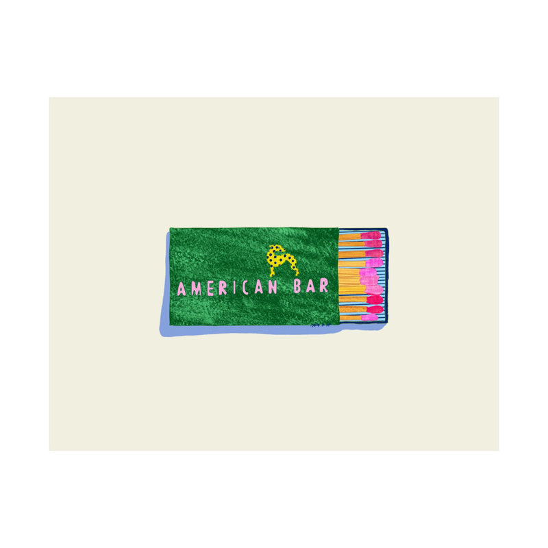 American Bar Matchbook Art Print